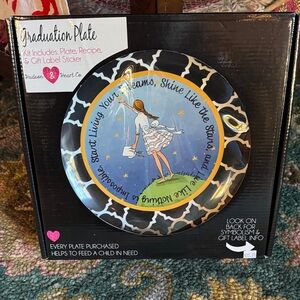 Graduation Plate - Black and White 10”